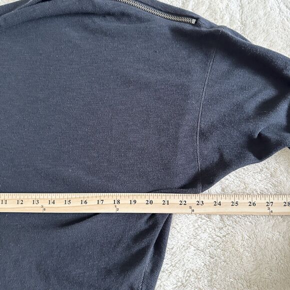 We The Free Sweater Size S Navy Boatneck Zip Shoulder Pullover - Picture 8 of 9
